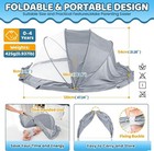 Foldable Baby Mosquito Net For Bed Bassinet Picnich Or Beach Half Shaded Gray
