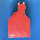 Wooden Cat Figurine Shelf Vintage Hand Carved Primitive Folk Art Indonesia 9x6   