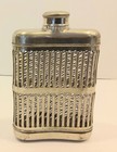 Universal Prohibition-era Art-deco 1920s Barware Chrome Caged Hip Pocket Flask