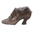 Vintage Metal Shoe Pin Cushion Ornament Beaded W  White White Faux Pearl