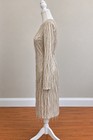 Eliza J Silver Sequin Fringe Long Sleeve Cocktail Dress Size 6
