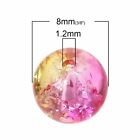 Mixed Colors Wholesale 8mm Round Crackle Glass Beads G5641 - 50  100 Or 200pcs