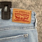 Levis 711 Skinny Jeans Womens 32 Blue Light Wash Mid Rise Distressed Stretch