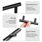 Matte Black Kitchen Cabinet Handles Stainless Steel Drawer Pulls T Bar Knobs