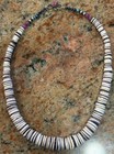 Native American Wampum Shell Heishi Necklace  Rubies sapphires turquoise