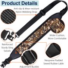 Camouflage 2 Point Rifle Gun Sling With Swivels   Neoprene Shoulder Padded Strap