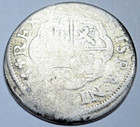 1700 s Spanish Silver 1 Reales Genuine Old Colonial Cross Pirate Treasure Coin