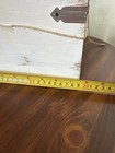 Wedding Card Box Chest - White Rustic Wood W  Burlap  cards  Banner