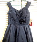 Js Collection Blue Navy Taffeta Evening Tea 50  Gowns Maxi Dress 10 Build bra