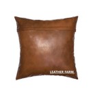 Thick Genuine Leather Pillow Cover Tan Decorative Couch Throw Pillow Case Tan