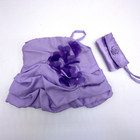 Build A Bear Purple Satin Ruffle Tulle Flower Dress Purse Necklace Teddy Clothes