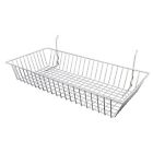 6 Pcs - 24  X 12  X 4  Baskets For Gridwall slatwall pegboard - White