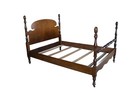 Antique Early American Colonial Style Mahogany 4 Post Acorn Finial Full Size Bed