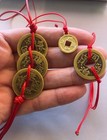 3 Feng Shui Lucky Coins Red String Wealth Prosperity Abundance Good Luck Charm