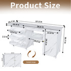 57 5 foldable Sewing Machine Table Multi Storage With Shelves Bins Cabinet White