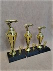 3 Trophies For Pinewood Derby Crown Riser W  Plaques-trophy 1st 2nd 3rd C