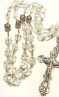 Antique Sterling Silver Crystal Rosary Sacred Heart Of Jesus 40  