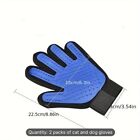 One  1  Pair Blue   Black Dog   Cat Grooming hair Or Fur Shedding Mitts Gloves