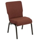 20 5  Wide Multipurpose Cinnamon Fabric Stacking Church Chair With Gold Frame