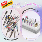 2 In 1 Nail Drill Bits Holder  30 Holes Organizer Case With White 