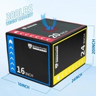 Signature Fitness 3-in-1 Foam Plyometric Jump Box  Adjustable Height 16 20 24 In