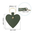 2pcs Heart Leather Keychains Heart Leather Key Fobs With Key Rings Green