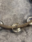 Vintage Wooden 10  Double Row Tambourine W stainless Steel Jingles