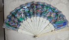A Rare Chinese 19th C century Mixed Carved Colors 1 000 Faces Fan 