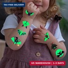 Awinmay Halloween Luminous Bat Temporary Tattoos For Kids - 10 Sheets Glow In Th