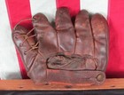 Vintage 1940s Leather Baseball Glove Split Finger Fielders Mitt Ted Williams Hof