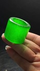 Certified Imperial Green Jadeite Thumb Ring Collector Grade Natural Burmese Jade