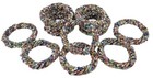 Set Of 12 - Colorful Multi-color Bead Beaded Round Napkin Rings Holders