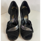 Black Suede Stilettos High Heels Size 7 5 Pin-up Leather 50   s Vintage  tweedies 