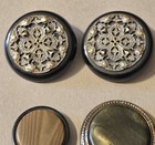 Two Large Antique Filigree Coat Buttons   Two Other Coat Buttons Kb1 