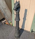 Antique Cast Iron Horse Head Hitching Post Full Size Victorian Very Nice 