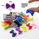 Yaka 60pcs  30 Paris  Cute Puppy Dog Small Bowknot Hair Bows With Rubber Band   
