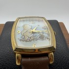 Vtg Disney Classic Winnie The Pooh   Piglet Gold Tone Watch