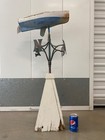      Unusual Antique Old American Folk Art Nautical Ship Boat Weathervane  1910s