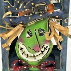 Colorful 3d Halloween Witch Display Pillar Or Tealight Metal Candle Holder