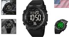 Active Men s Black Chronograph Watch With Luminous Hands - Ideal For Outdoor Use