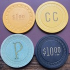 Rare Illegal Pettibone Club Casino Poker Chip Lot Of 4 Ohio Organized Crime