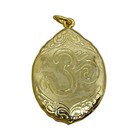 Radha Krishna Om Hindu Amulet Pendant Gold Plated Frame  3