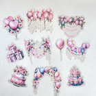 Holographic Birthday Celebration Flake Stickers Pink Collage Junk Journal Cards