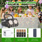Automatic Bubble Machine Upgrade Bubble Blower With 2 Fans Black
