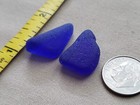Genuine Pure Beach Sea Glass Surf Tumbled Cobalt Blue Frosted Ocean Small H02