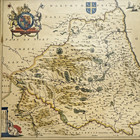 1673 Blome County Durham Map Copper Engraved  Hand Coloured 18 x23 