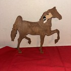 Vintage Wooden Running Horse Wall Plaque Hand Carved Wood Mid Century Retro