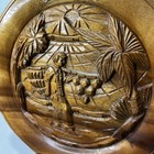 Vintage Hand Carved Monkeypod Wood Hawaii Souvenir Plate 10  Tiki Bar Decor
