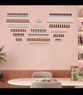 Gold Metal Wall Mounted Triangle Nail Polish Display Rack Shelf  6 Tier