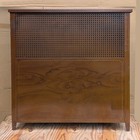 39 x40 Antique Vintage Old Quaker City Steel Metal Radiator Heater Cover Cabinet